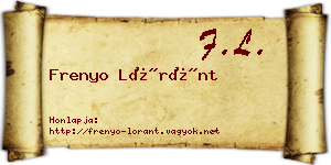 Frenyo Lóránt névjegykártya