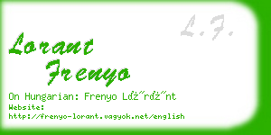 lorant frenyo business card